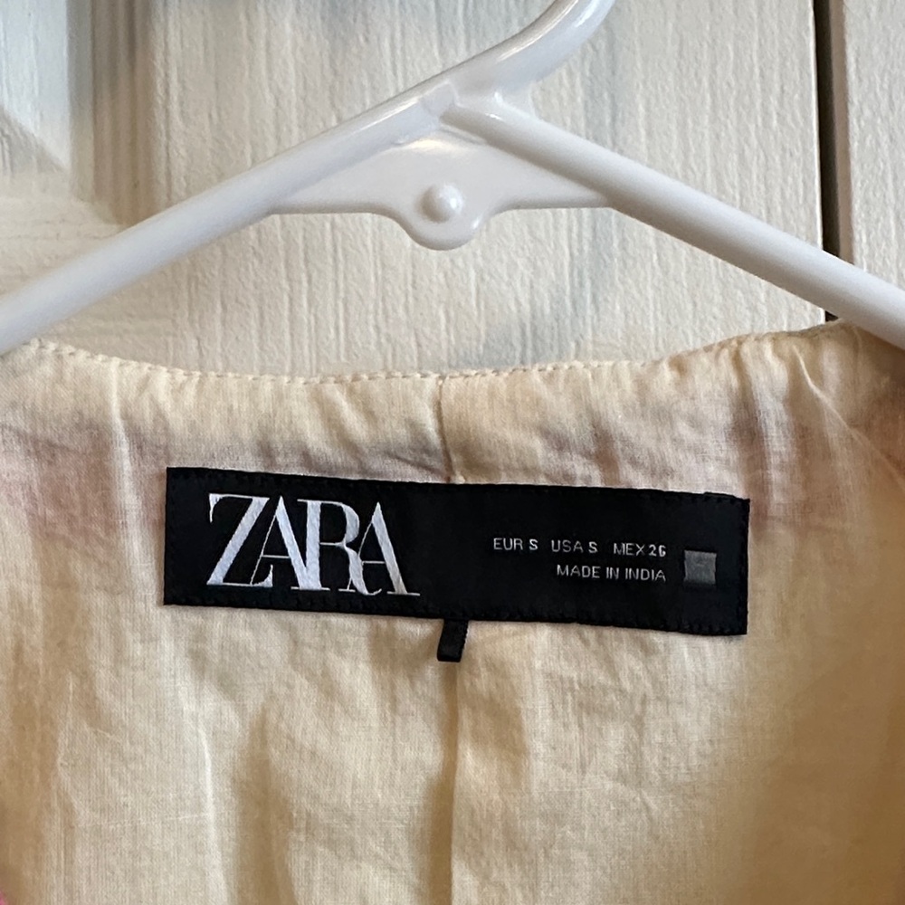 Zara Cream Vest with Pink and Green floral Embroidery - Picture 2 of 3